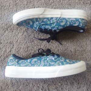 Vans Era Sneakers Paisley Frog Green Women's Size 6.5 PRE-OWNED